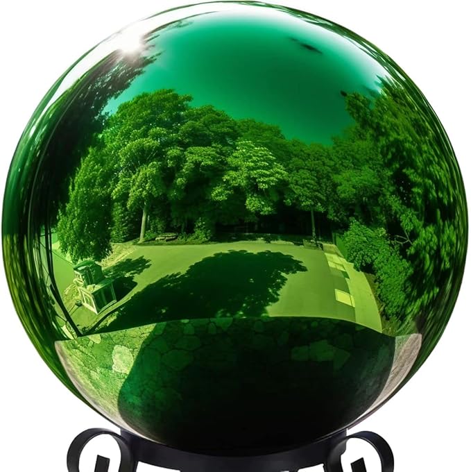10 Inch Stainless Steel Gazing Globe,v2croft Hollow Ball Mirrored Surface Polished Shiny