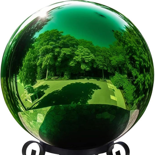 10 Inch Stainless Steel Gazing Globe,v2croft Hollow Ball Mirrored Surface Polished Shiny