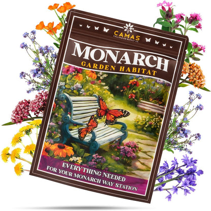 Monarch Butterfly Garden Kit with Milkweed Seeds–Perennial Flower Seeds to Plant Outside| 1/4 Pound
