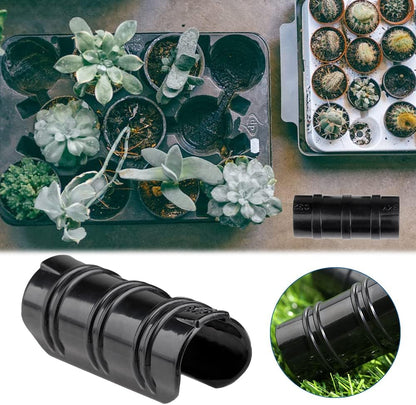 Mtsooning 32mm Greenhouse Frame Pipe Tube, 10 Pcs Plastic Garden Buildings Tube Clip, Black ABS