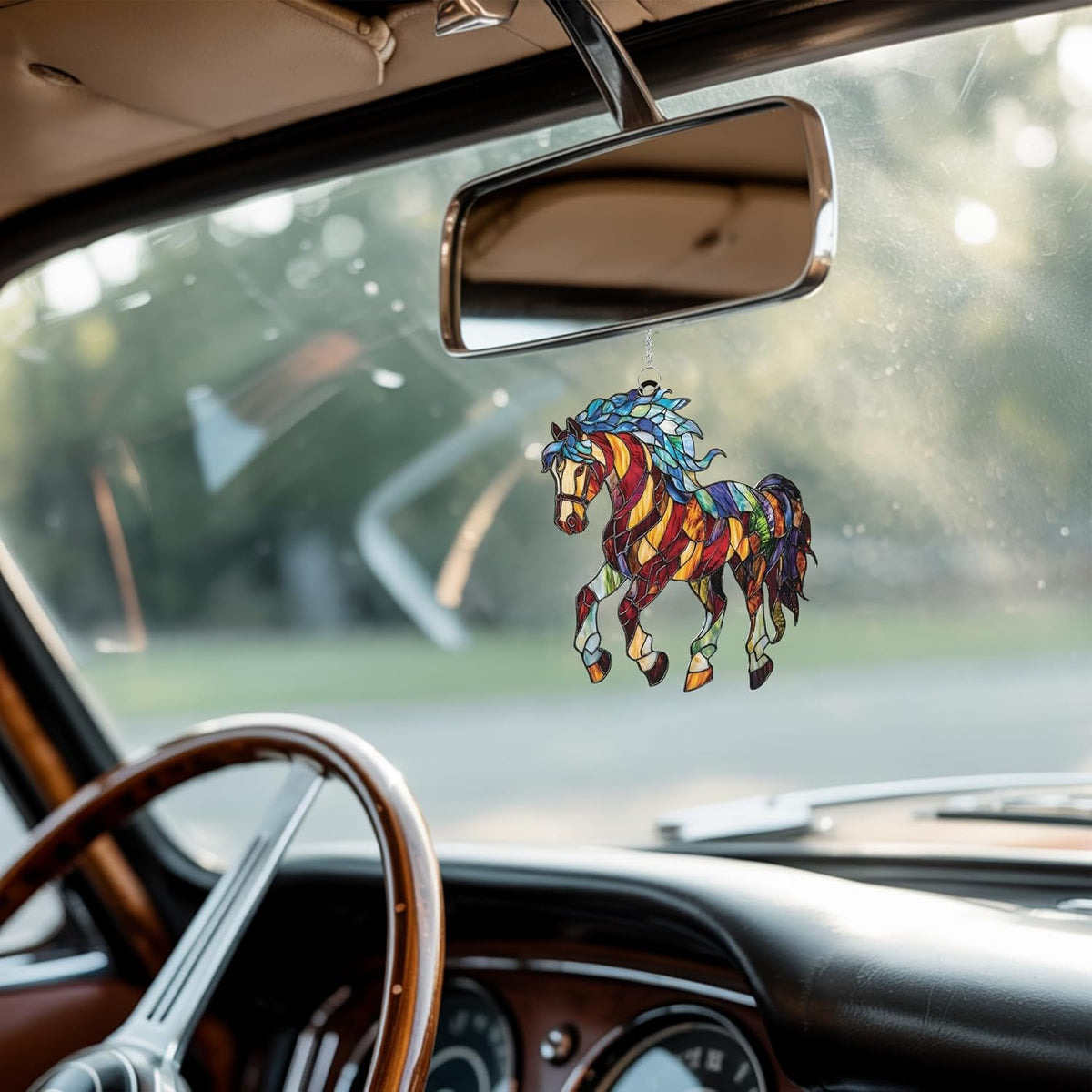 Horse Spiritual Acrylic Suncatcher Stained Glass Effect Window Car Hanging Christmas Ornament