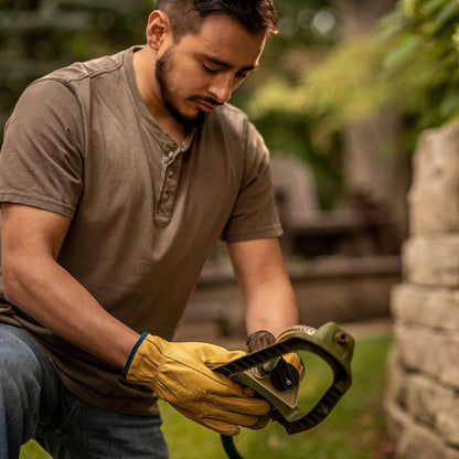 Leather Work Gloves for Men & Women, Reinforced Durable Gardening Gloves,Cowhide Work