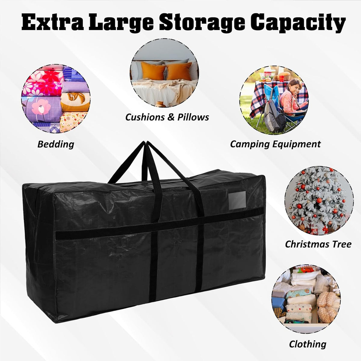 4 Pcs 149 Gallon Large Moving Bags with Zipper and Handles Foldable Storage Duffle Bags Heavy Duty