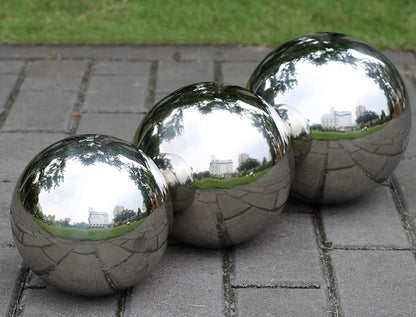 Nerien Gazing Ball, 6 Inch Stainless Steel Garden Mirror Globe, Polished Ornament Sphere, Hollow