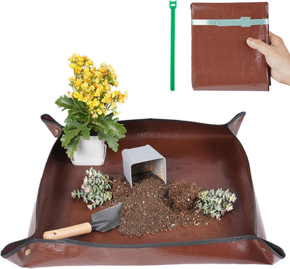 26.8"X26.8" Repotting Mat for House Plants Transplanting Control Mess, Foldable Waterproof