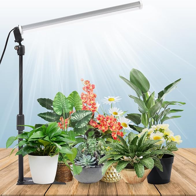 JCBritw Standing LED Grow Light，Adjustable T12 Bar Plant Light, White 6500K Full Spectrum Plant