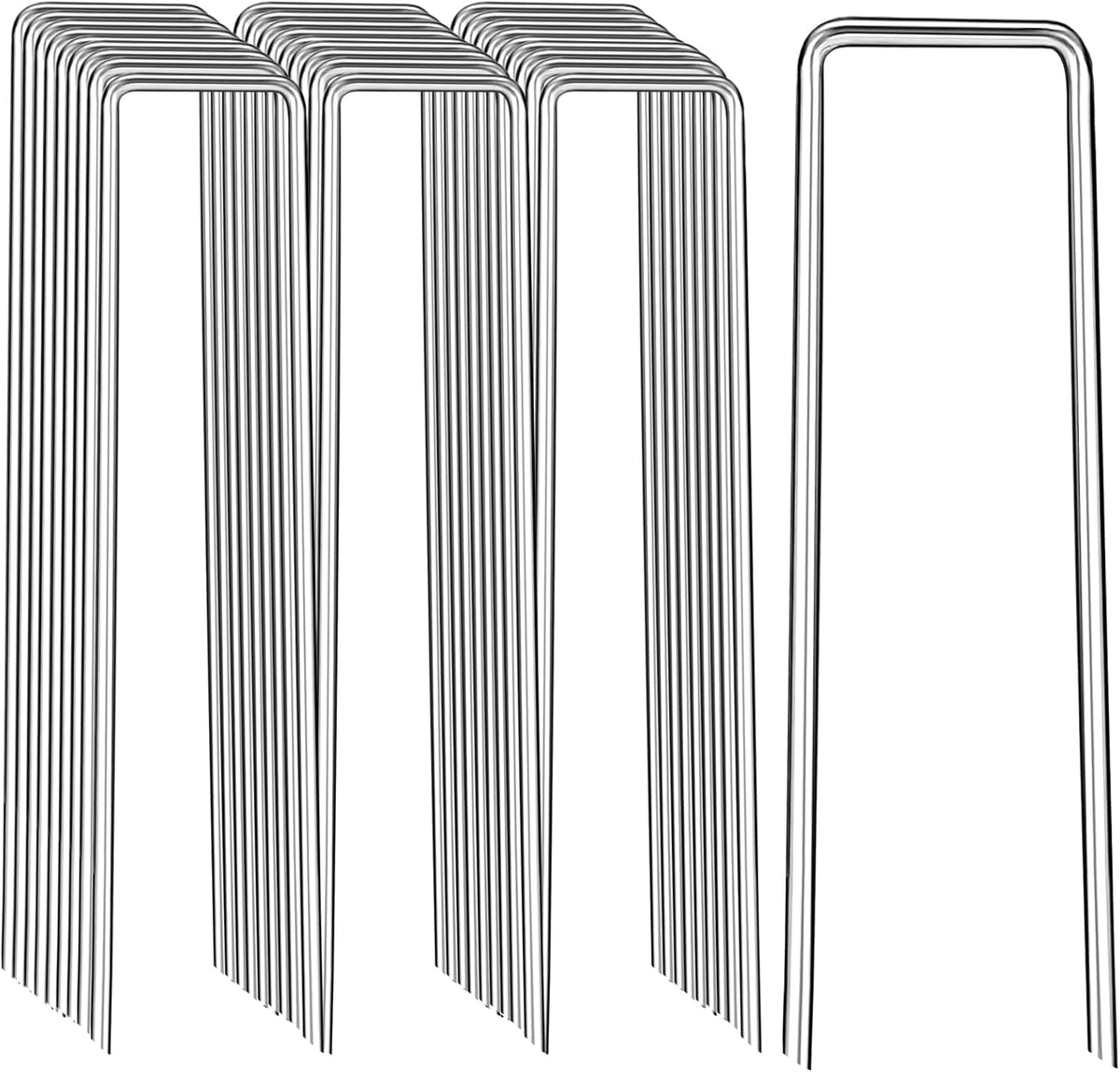 Landscape Staples 8 Inch, 25 Pack 8 Gauge Galvanized Garden Staples U-Shaped Landscape Stakes