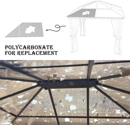 BPS 6Pcs 62'' (W) x 28'' (L) x 0.2'' Polycarbonate Panels, Waterproof UV Protected Reinforced