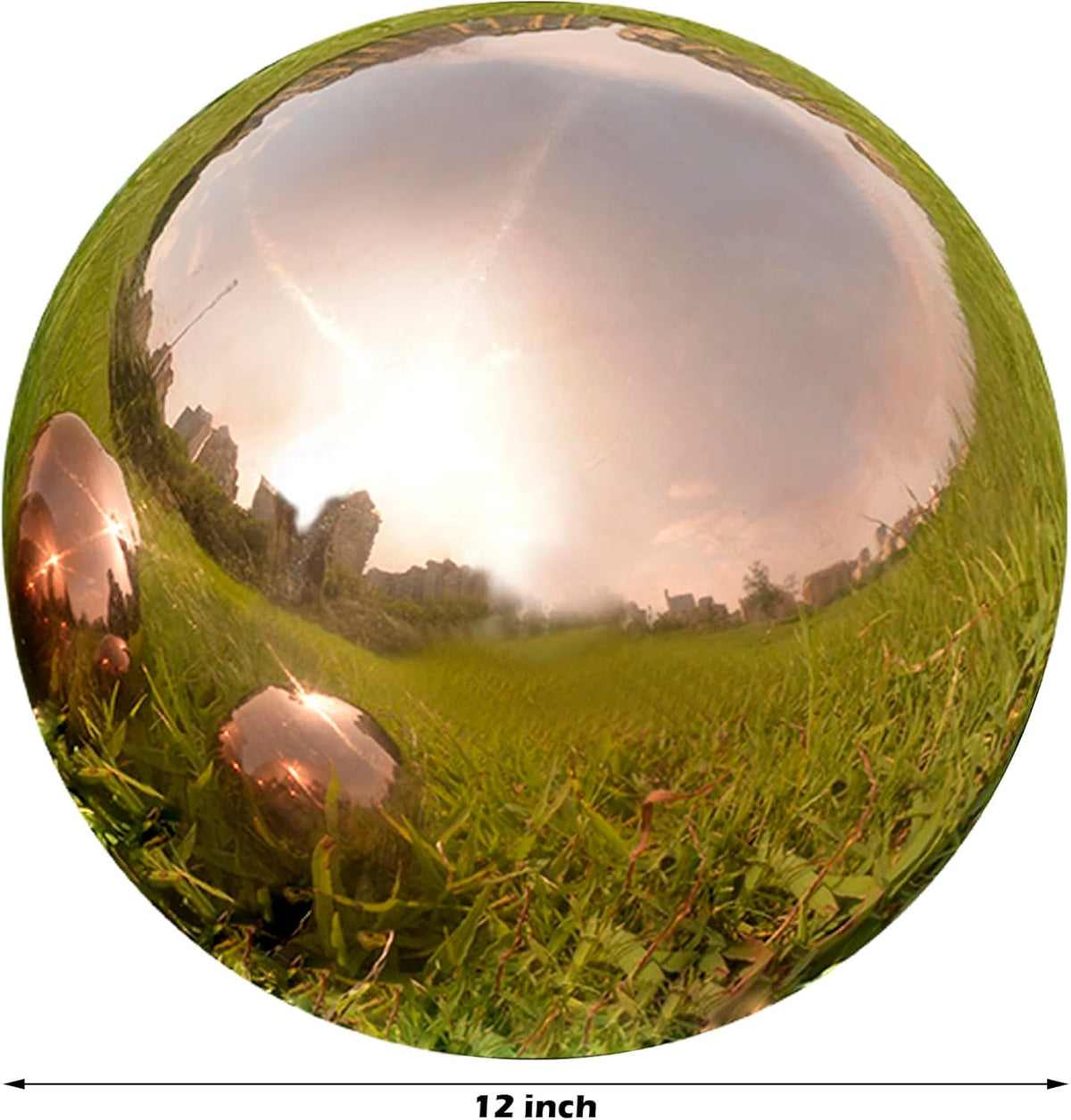Nerien 12inch Gazing Ball, Stainless Steel Garden Mirror Globe, Polished Ornament Sphere, Hollow