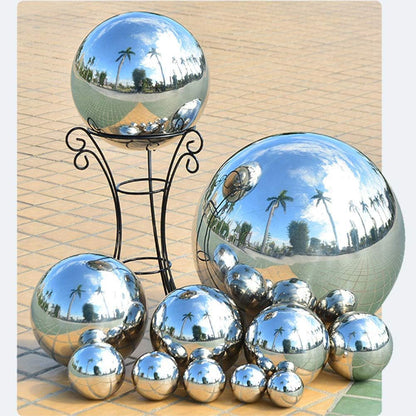 7pcs 4.7in/3.9in/3in/2.5in Diameter Gazing Globe Mirror Ball,Silver Stainless Steel Polished