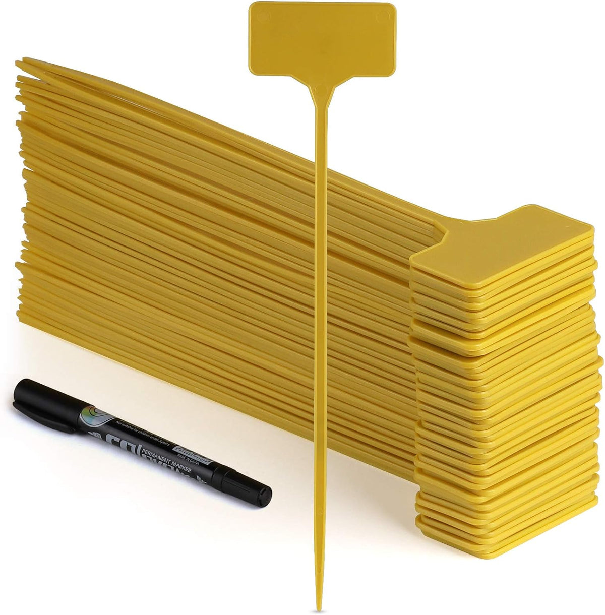 50 Pack Outdoor Tall Plant Labels, Large Waterproof Plastic Plant T-Type Tags, Durable Nursery