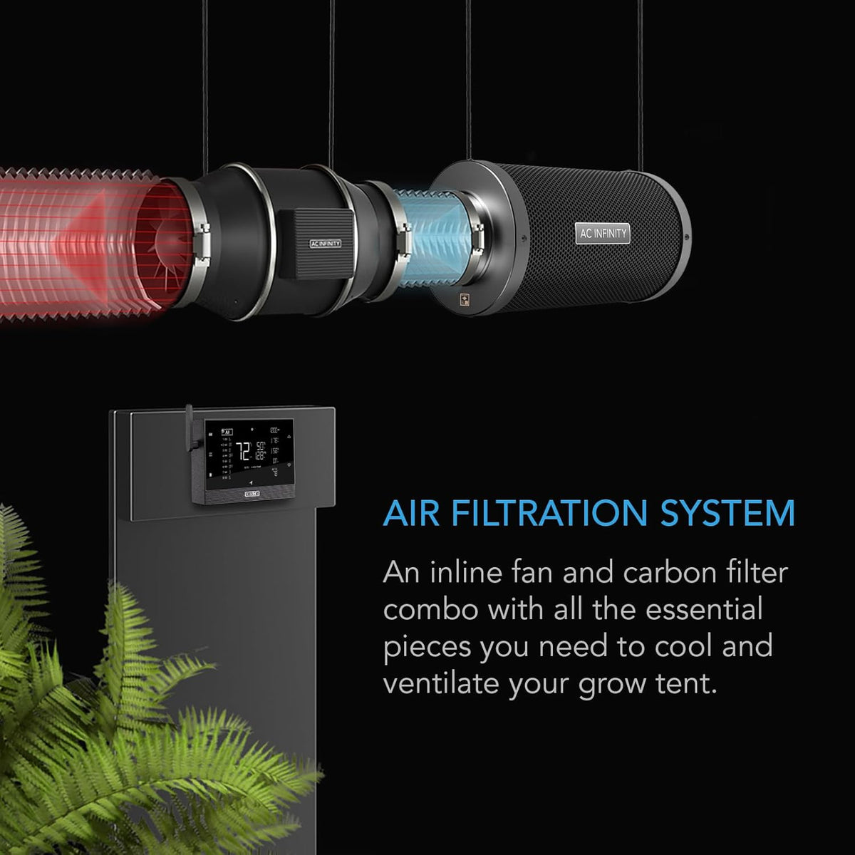 AC Infinity Air Filtration PRO Kit 6”, AI Controller with WiFi App Control & Auto Level Adjusting