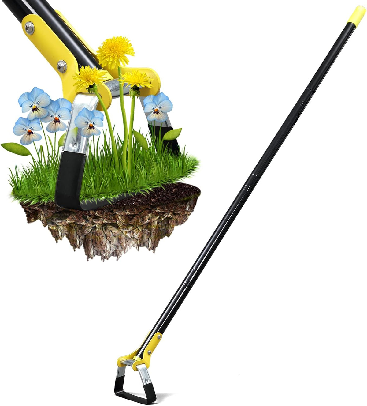 Hoe Garden Tool - Heavy Duty Hula Garden Hoe for Easy Weeding,30-54 Inch Long Handle Stirrup Hoes