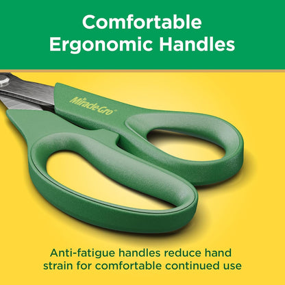 Miracle-Gro 8 in. All-Purpose Steel Garden Utility Shears with Serrated Blades – Comfort Grip Yard
