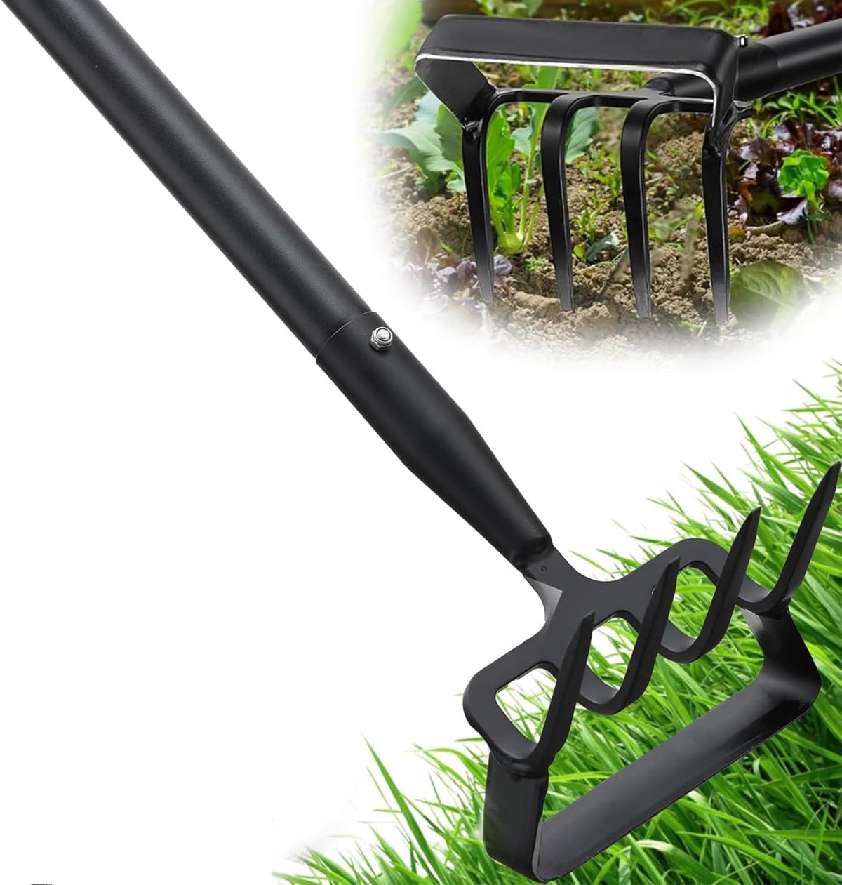 Upgraded Hula Hoe and Garden Hoe, Stirrup Hoe with Adjustable Handle for Weeding Digger loosening