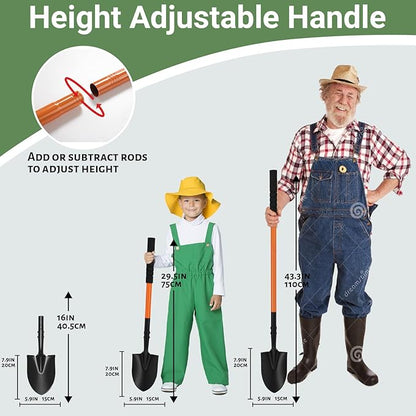 Small Shovels for Digging, Garden Spade Shovel Beach Shovels with 43.3in Handle,Heavy Duty Portable