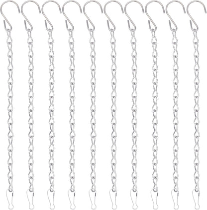 YINGFENG 10 Pack 9.5 Inch Silver Hanging Chains for Hanging Bird Feeders, Bird Houses, Planters