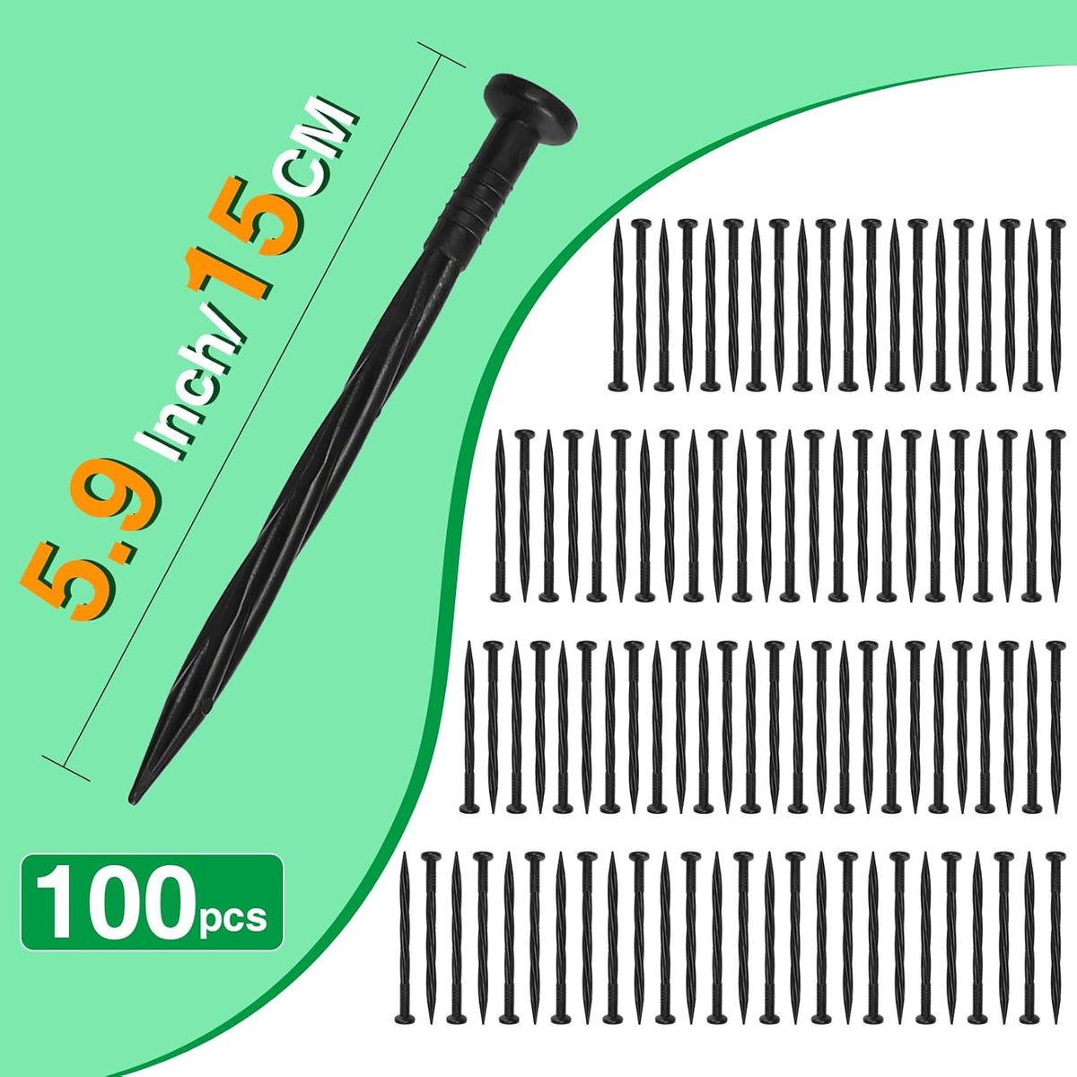 Bonviee 1.5 Inch x 66FT Garden Border Edging Kit with 100 Anchoring Spikes, Flexible Garden Edging