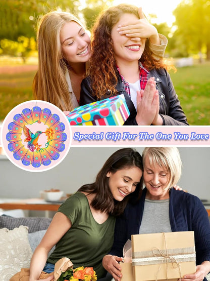 Hummingbird Wind Spinner-3D Metal Hanging Wind Spinners, Perfect Ornament Gifts for Women/Men, 12