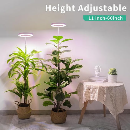 LORDEM Full Spectrum LED Grow Lights, Brightness Adjustable Plant Lamps with Auto On/Off Timer