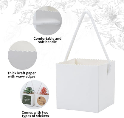 Temlum 2.5 Inch Succulent Wrap Bags (Fits 2.5″ Pots) with Thank You & Let Love Grow Stickers
