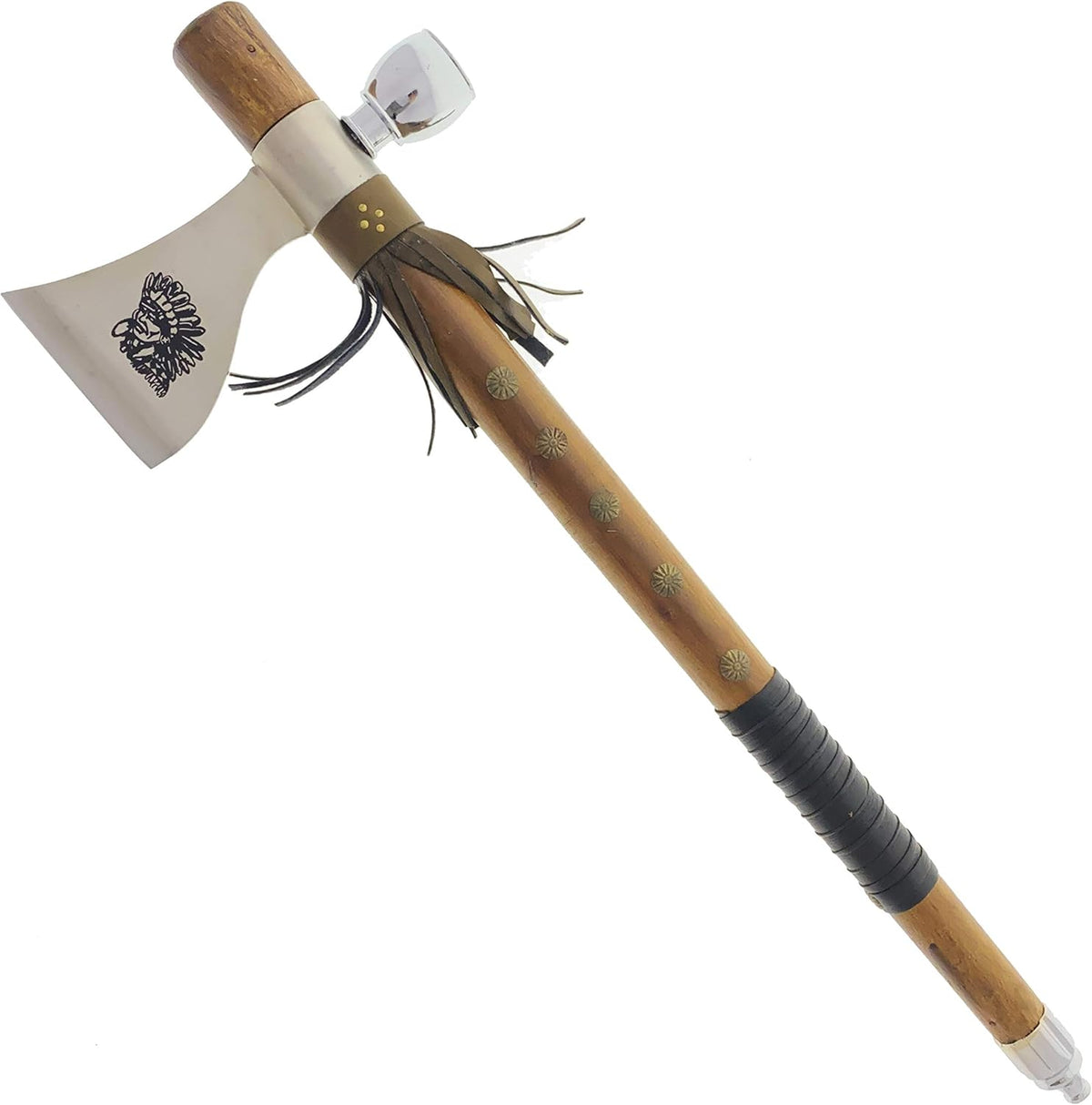 PS 19" Tomahawk Axe Hatchet with Pipe Function. for Camping, Home Decoration, Outdoor Sports Uses