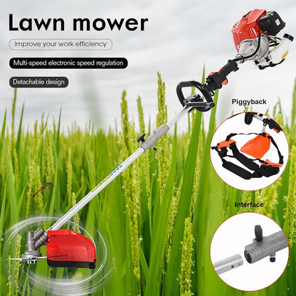 52cc Gas Powered 5-in-1 Multi-Functional Garden Tool, Powerful 2-Stroke Brush Cutter Hedge Trimmer