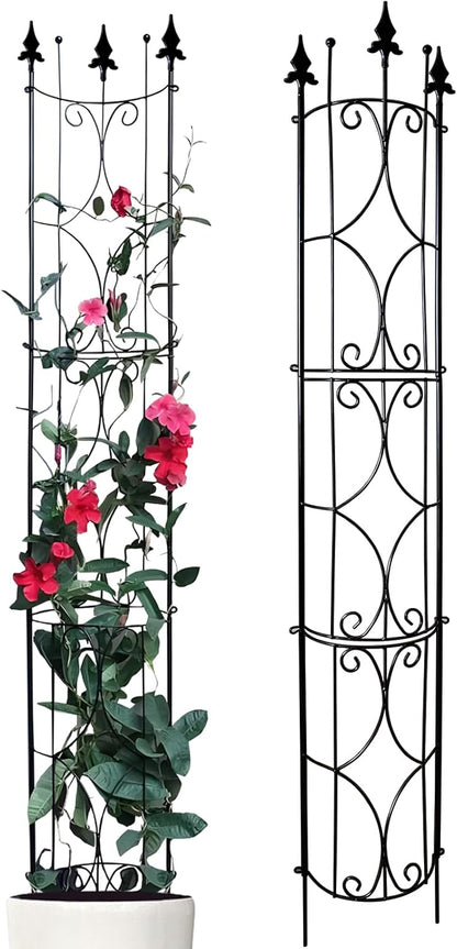 Garden Trellis 2 Pack 72'' H x 12'' W Metal Plant Trellis Indoor/Outdoor Metal Garden Trellis Plant