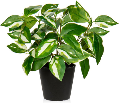 Artificial Plants Indoor Small Fake Plants in Pots Faux Pothos N‘ Joy Potted Plant Fake Indoor