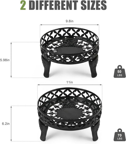 Metal Plant Stand Indoor Outdoor,2 Pack Heavy Duty Iron Plant Stands for Indoor/Outdoor,Low Round