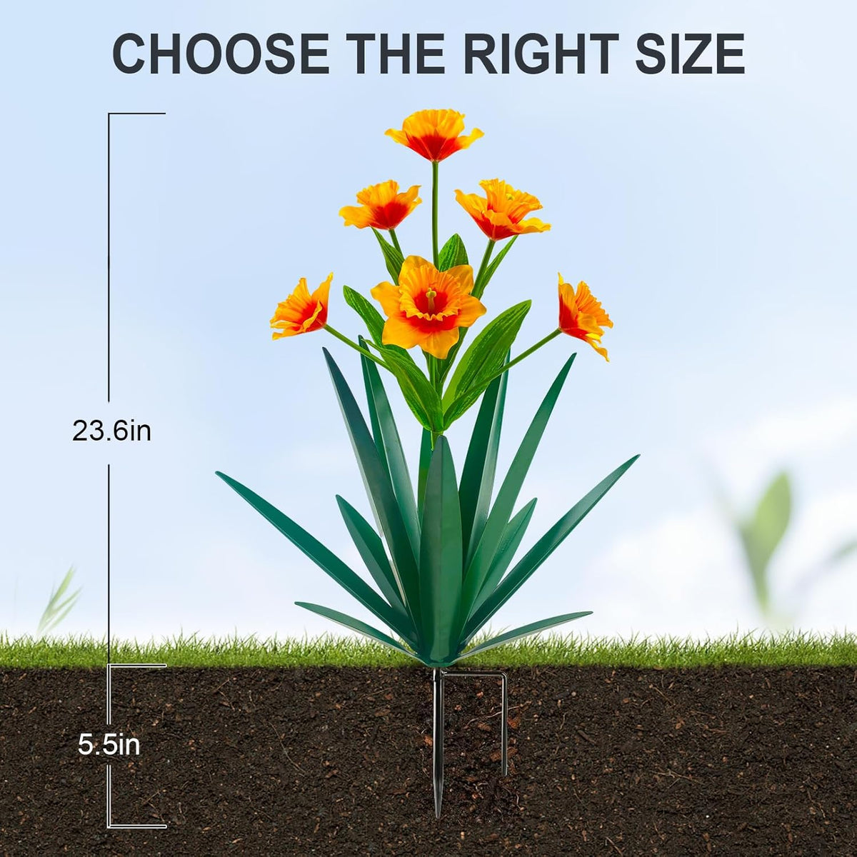 Homight Metal Agave Plant Outdoor Decoration Outdoor Garden Decoration Daffodils Flowers Mexican