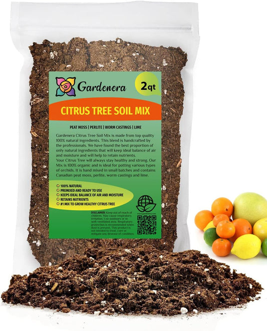 GARDENERA Citrus Tree Potting Soil Mix, Special Blend for Indoor Oranges, Lemons, Limes and More