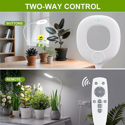 Full Spectrum Grow Lights for Indoor Plants, Clip On Plant Lights for Indoor Growing with 4/8/12H