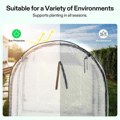 VIVOSUN Portable Mini Greenhouse 47x23x23-Inch Tunnels, PE Cover with Roll-up Zipper Door, for