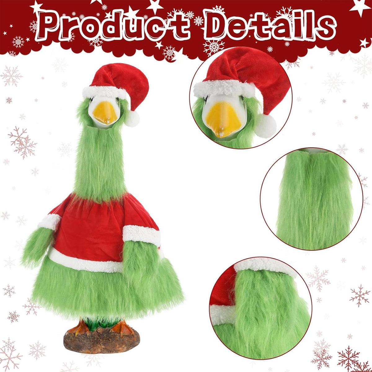 Cozypower Christmas Porch Goose Outfits Clothes for Plastic 23'' Cement Goose Duck Lawn Yard