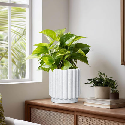 Ceramic Planters for Indoor Plants - 7.6 Inch Ceramic Plant Pots Outdoor, Round Flower Pots with