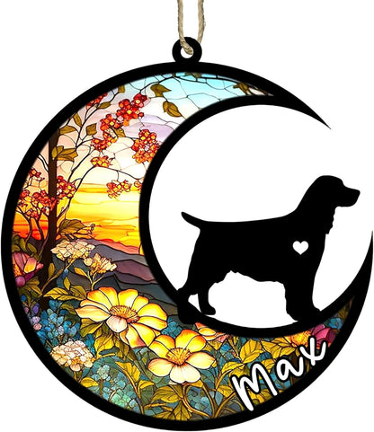 Personalized Dog Memorial, Custom Name English Springer Spaniel Dog Christmas Ornament with Name