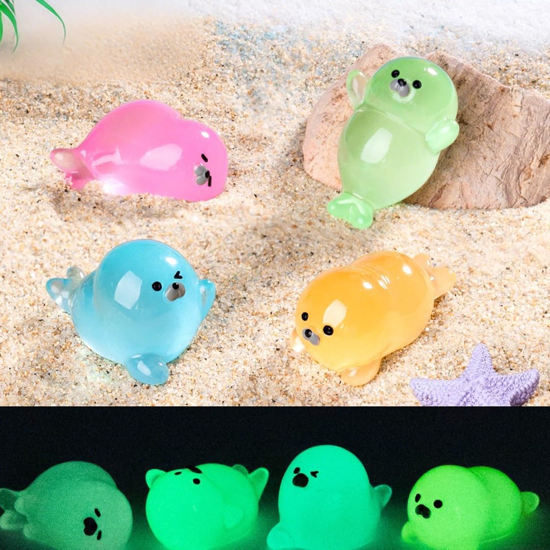Luminous Mini Resin Ocean Animals Tiny Resin Sea Animal Tiny Turtle Octopus Dolphin Shark Miniature