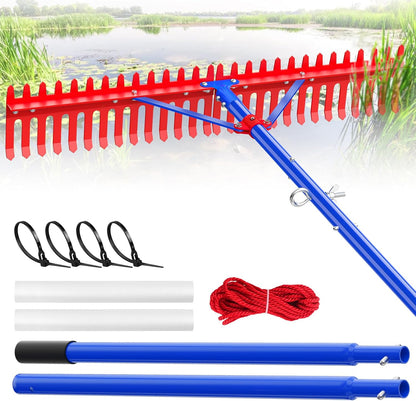 Lake Rake,Pond Rake Aquatic Weed Rakes,Large Heavy Duty Aluminum Aquatic Rakes with 7" Metal Tines