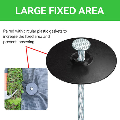 8 Inch Heavy Duty Landscape Stakes with Gasket Caps - 50 Sets Galvanized Spiral Garden Landscape