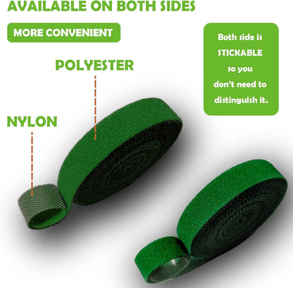 Green Garden Ties|Plant Ties for Climbing Plants 100 feet x1/2‘’in 3 Rolls|Plant Supports for