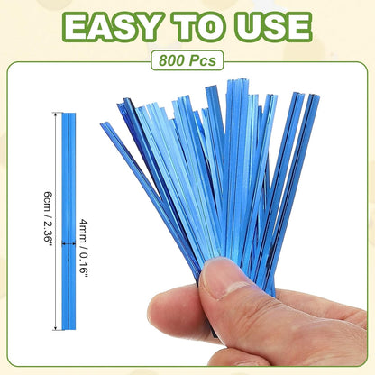 PATIKIL Bag Twist Ties 2 Inch, 800 Pcs Metallic Bread Ties for Treat Plastic Bags Gift Wrapping