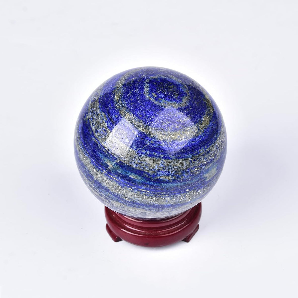 JIC Gem Large Blues Crystal Sphere with Stand Lapis Lazuli Quartz Crystal Ball Sphere Gemstone