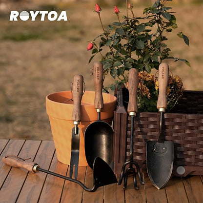 Garden Tool Set, 5PCS Gardening Tools, Stainless Steel Heavy Duty Hand Cultivator, Hoes, Shovel