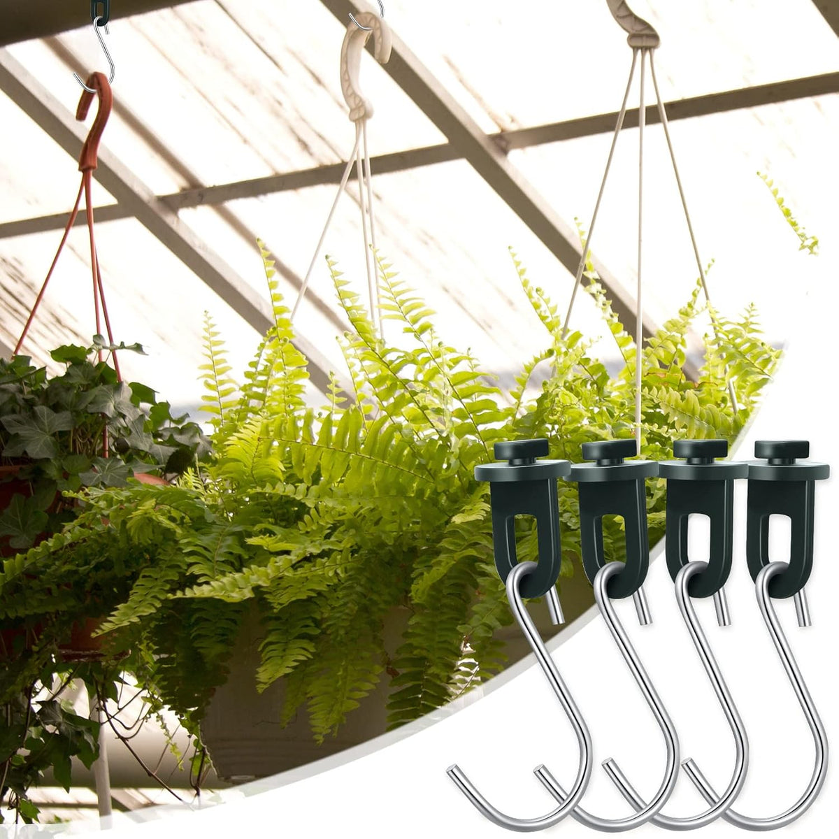 Ripeng 100 Pieces Greenhouse Hooks Hanger Twist Clips Greenhouse Fixing Clips with Stainless Steel