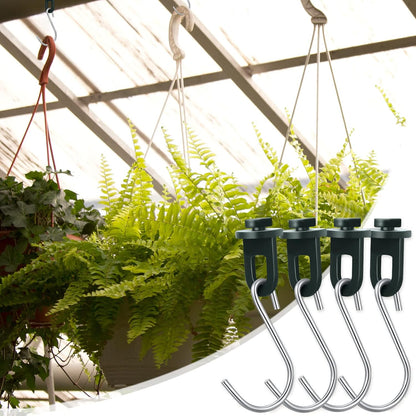 Ripeng 100 Pieces Greenhouse Hooks Hanger Twist Clips Greenhouse Fixing Clips with Stainless Steel