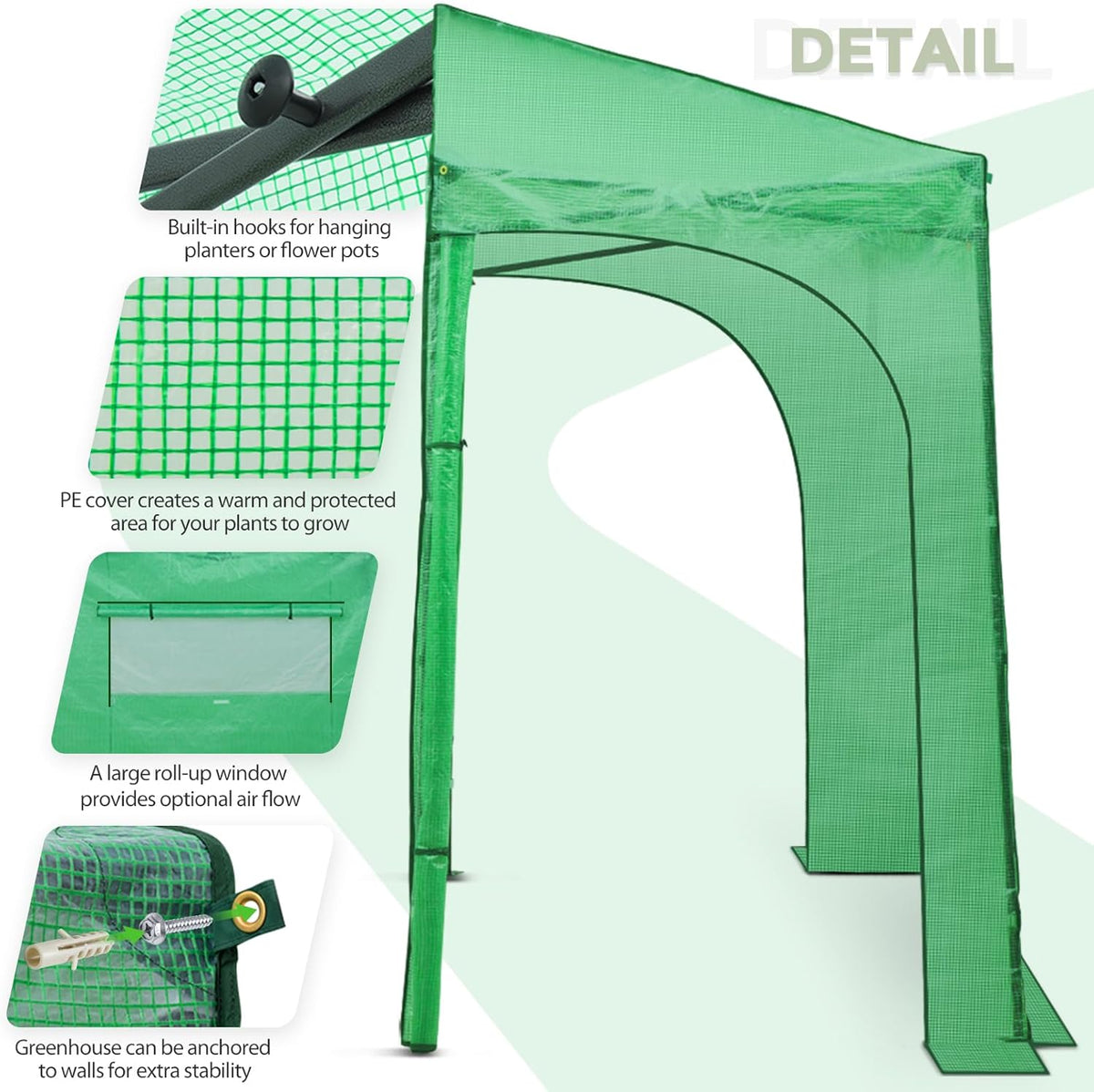 EAGLE PEAK Instant Pop-up Greenhouse, Indoor Outdoor Plant Gardening Green House, Roll-Up Zipper