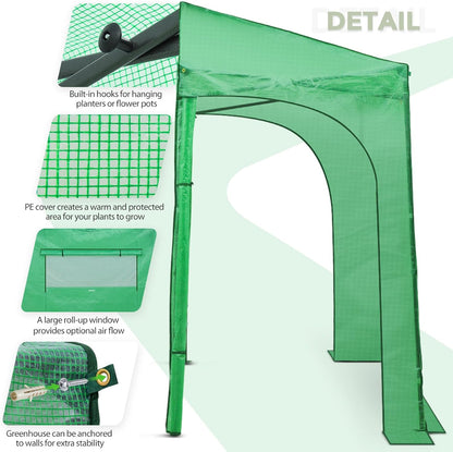 EAGLE PEAK Instant Pop-up Greenhouse, Indoor Outdoor Plant Gardening Green House, Roll-Up Zipper