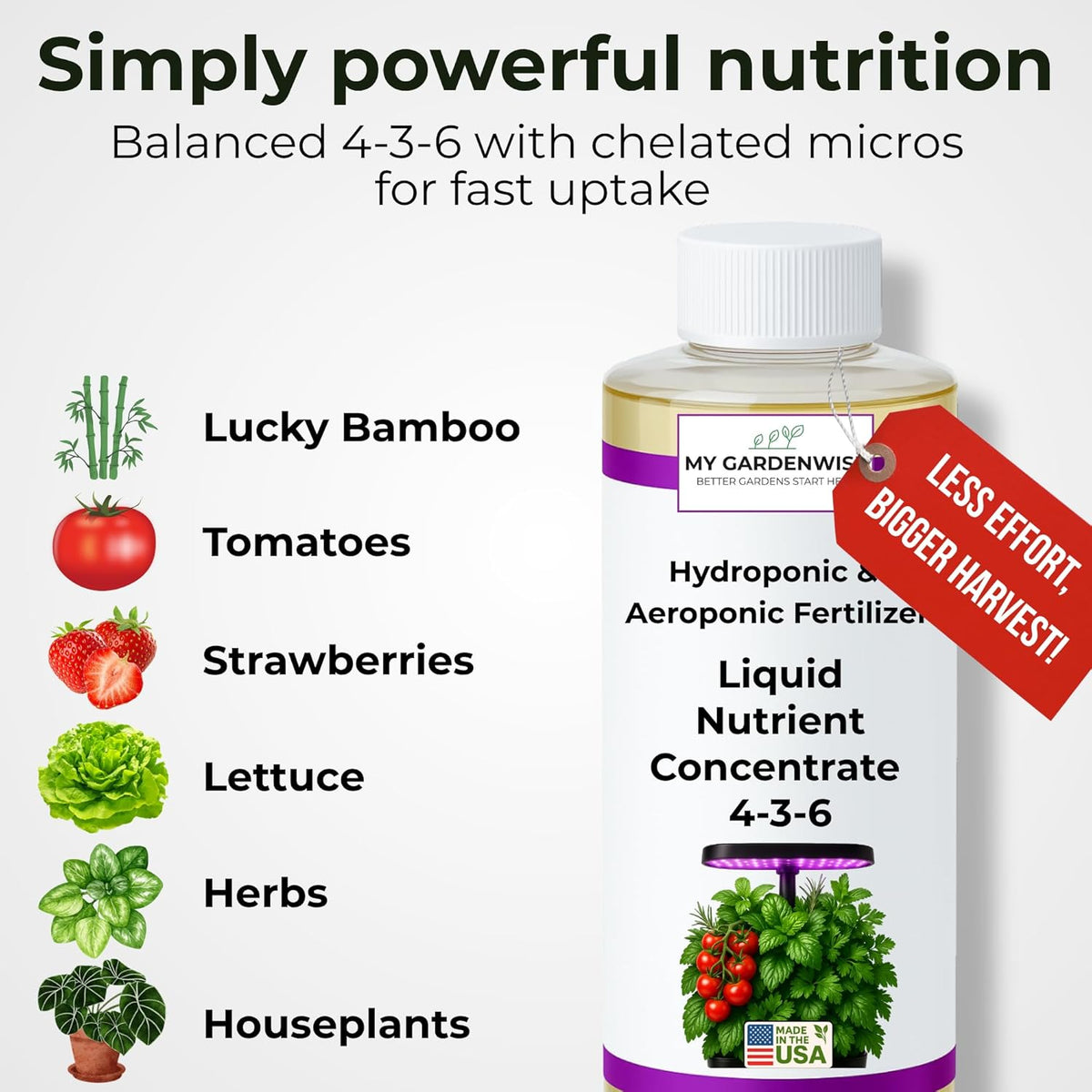 Liquid Plant Food – Hydroponics Nutrients for Indoor House Plants, Tomato, Strawberry, Lucky