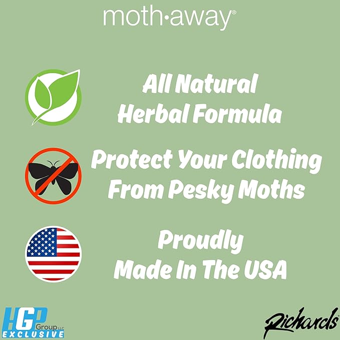 Richards Homewares Moth Away Sachets – 72-Pack Value Bundle, Natural Herbal Moth Repellent
